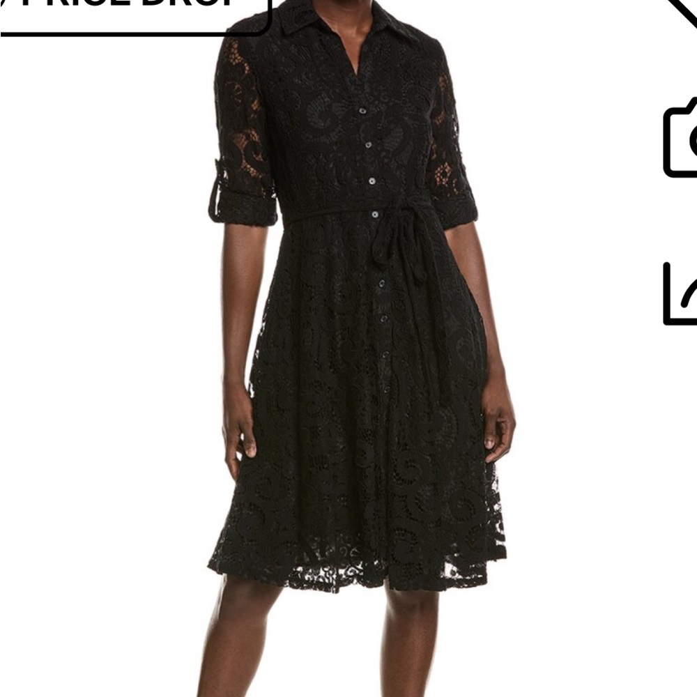 Nanette Lepore Black Buttoned A-Line Dress